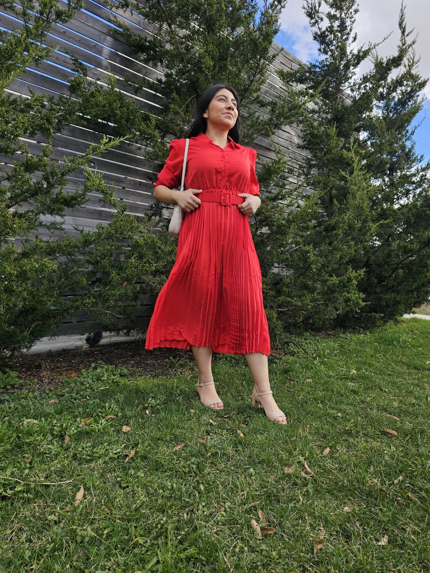 Ruby Pleated Midi Dress