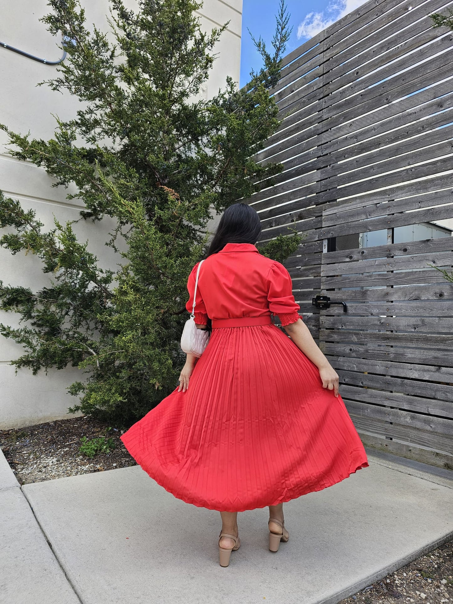 Ruby Pleated Midi Dress